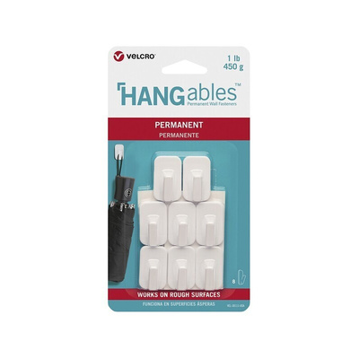 Velcro HANGables 19 x 32 mm White Adhesive Hook x 8