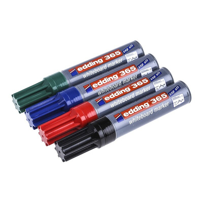 Edding White Board Pen, 4 Assorted, 2 → 7 mm Tip Size
