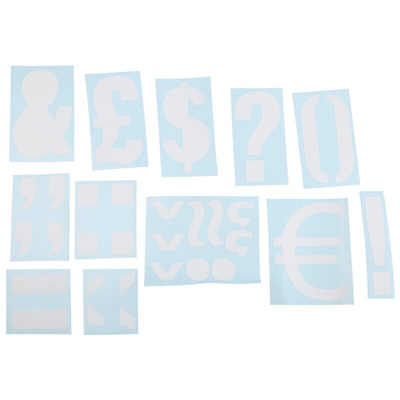 RS PRO White Self Adhesive Numbers, 75mm Character Height