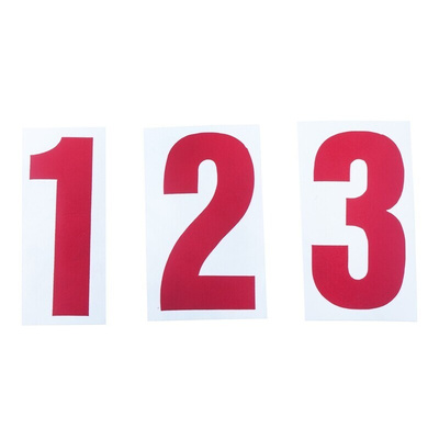 RS PRO Red Self Adhesive Numbers, 50mm Character Height