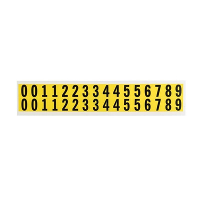 RS PRO Black Self Adhesive Numbers, 15.9mm Character Height