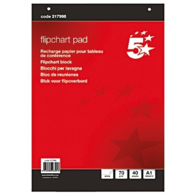 RS PRO Plain A1 Flip Chart, 40 Sheets