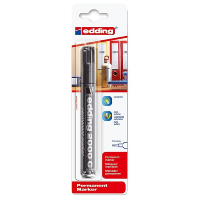 Edding White Board Pen, 20 Black, 1.5 → 3 mm Tip Size