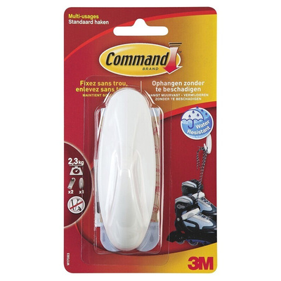 3M Large White Adhesive Hook x 1