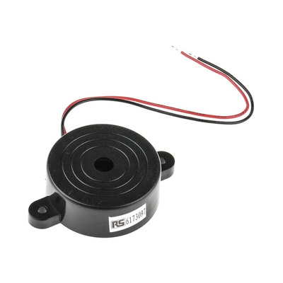RS PRO 96dB Panel Mount Continuous Internal Piezo Buzzer, 41.8 x 16mm, 1.5V dc Min, 20V dc Max