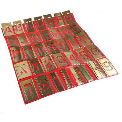 AT Brown 105 Piece Brass Stencil Letters & Numbers, 51mm Character Height