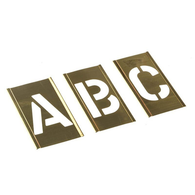 AT Brown 105 Piece Brass Stencil Letters & Numbers, 51mm Character Height
