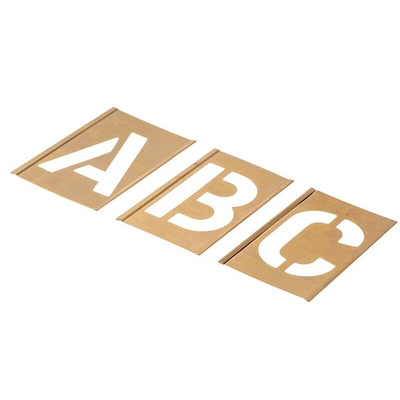 AT Brown 30 Piece Brass Stencil Letters, 76mm Character Height