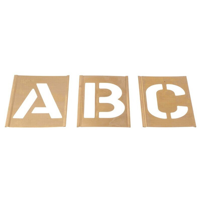 AT Brown 30 Piece Brass Stencil Letters, 76mm Character Height