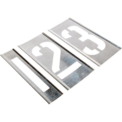 AT Brown 13 Piece Zinc Stencil Numbers, 102mm Character Height
