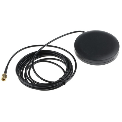 Siretta ALPHA15/2.5M/SMAM/S/S/26 Puck Antenna with SMA Connector, 2G (GSM/GPRS), 3G (UTMS)