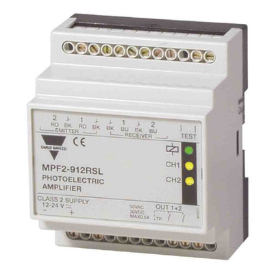Carlo Gavazzi Through Beam Photoelectric Sensor Amplifier, Barrel Sensor, 15 m Detection Range