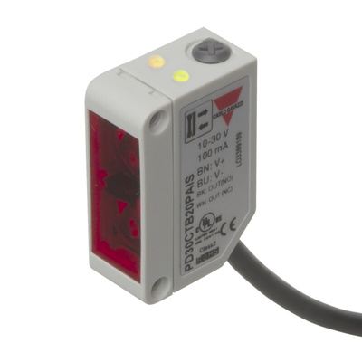 Carlo Gavazzi Diffuse Reflective Photoelectric Sensor, Rectangular Sensor, 0 → 1000 mm Detection Range