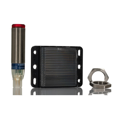 Telemecanique Sensors Retroreflective Photoelectric Sensor, Barrel Sensor, 1.4 m Detection Range