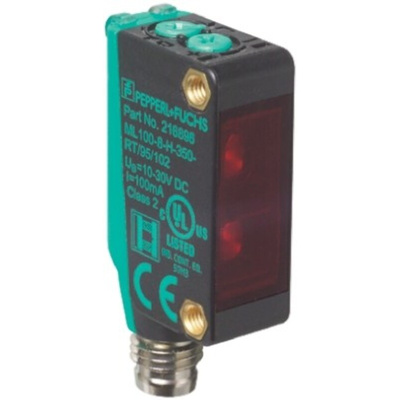 Pepperl + Fuchs Diffuse Photoelectric Sensor, Block Sensor, 5 mm → 350 mm Detection Range