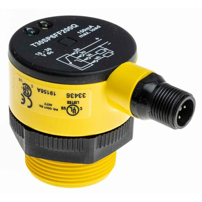 Banner Diffuse Photoelectric Sensor, Barrel Sensor, 200 mm Detection Range