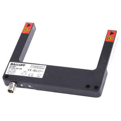 BALLUFF Through Beam Photoelectric Sensor, Fork Sensor, 80 mm Detection Range