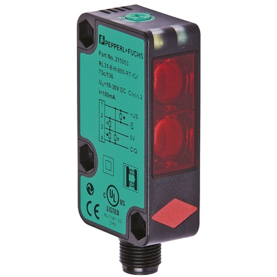 Pepperl + Fuchs Background Suppression Photoelectric Sensor, Block Sensor, 800 mm Detection Range