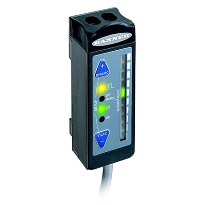 Banner Fiber Optic Photoelectric Sensor, Block Sensor, 60 mm Detection Range
