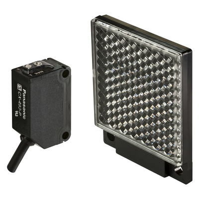 Panasonic Retroreflective Photoelectric Sensor, Block Sensor, 3 m Detection Range