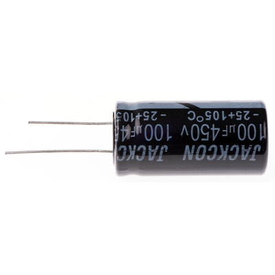 RS PRO 100μF Aluminium Electrolytic Capacitor 450V dc, Radial, Through Hole