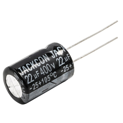 RS PRO 22μF Aluminium Electrolytic Capacitor 400V dc, Radial, Through Hole
