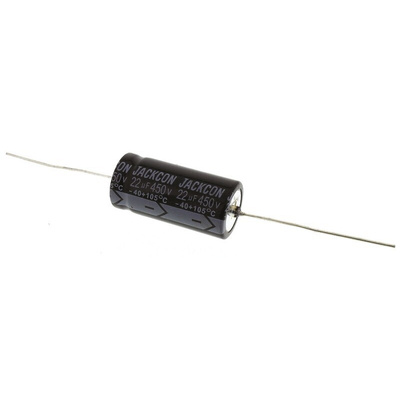 RS PRO 22μF Aluminium Electrolytic Capacitor 450V dc, Axial, Through Hole