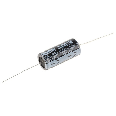 RS PRO 1000μF Aluminium Electrolytic Capacitor 63V dc, Axial, Through Hole