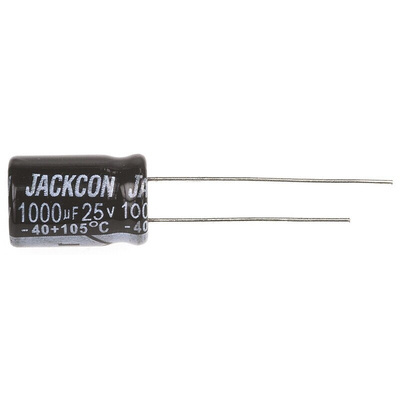 RS PRO 1000μF Aluminium Electrolytic Capacitor 25V dc, Radial, Through Hole