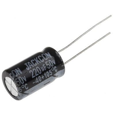 RS PRO 220μF Aluminium Electrolytic Capacitor 50V dc, Radial, Through Hole