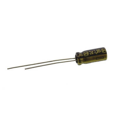 Panasonic 10μF Aluminium Electrolytic Capacitor 50V dc, Radial, Through Hole - EEUFC1H100L