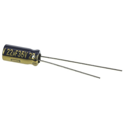 Panasonic 22μF Aluminium Electrolytic Capacitor 35V dc, Radial, Through Hole - EEUFC1V220