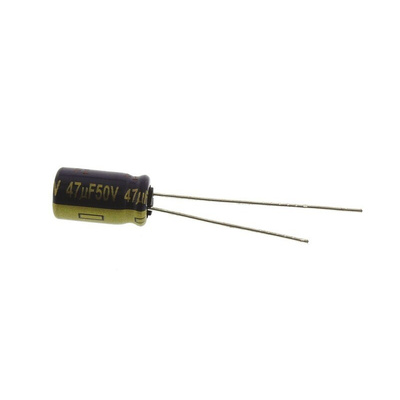 Panasonic 47μF Aluminium Electrolytic Capacitor 50V dc, Radial, Through Hole - EEUFC1H470