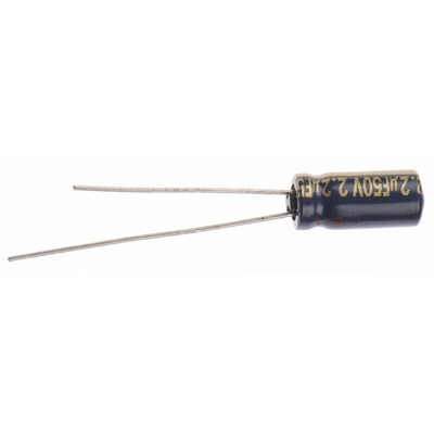 Panasonic 2.2μF Aluminium Electrolytic Capacitor 50V dc, Radial, Through Hole - EEUFC1H2R2