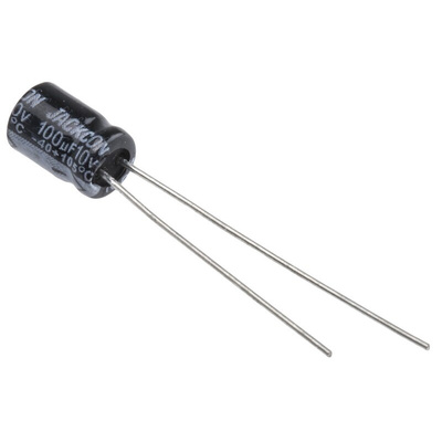 RS PRO 100μF Aluminium Electrolytic Capacitor 10V dc, Radial, Through Hole