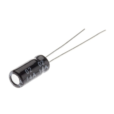 RS PRO 100μF Aluminium Electrolytic Capacitor 6.3V dc, Radial, Through Hole