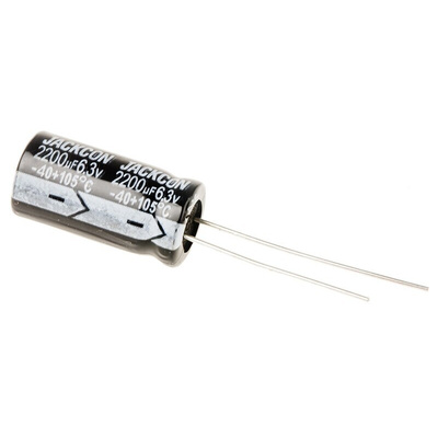 RS PRO 2200μF Aluminium Electrolytic Capacitor 6.3V dc, Radial, Through Hole