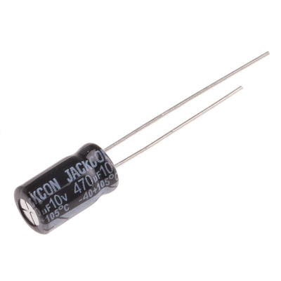 RS PRO 470μF Aluminium Electrolytic Capacitor 10V dc, Radial, Through Hole