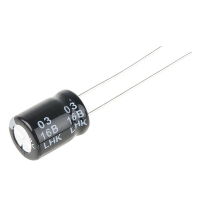 RS PRO 220μF Aluminium Electrolytic Capacitor 16V dc, Radial, Through Hole