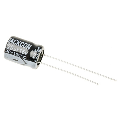 RS PRO 220μF Aluminium Electrolytic Capacitor 16V dc, Radial, Through Hole