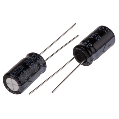 RS PRO 680μF Aluminium Electrolytic Capacitor 16V dc, Radial, Through Hole