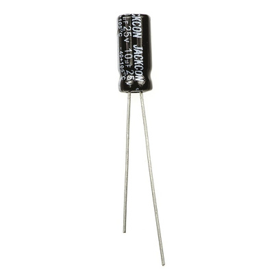 RS PRO 10μF Aluminium Electrolytic Capacitor 25V dc, Radial, Through Hole