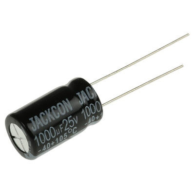 RS PRO 1000μF Aluminium Electrolytic Capacitor 25V dc, Radial, Through Hole