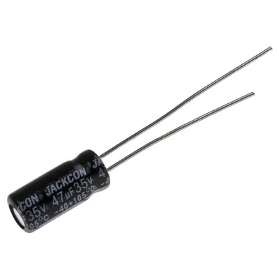 RS PRO 47μF Aluminium Electrolytic Capacitor 35V dc, Radial, Through Hole