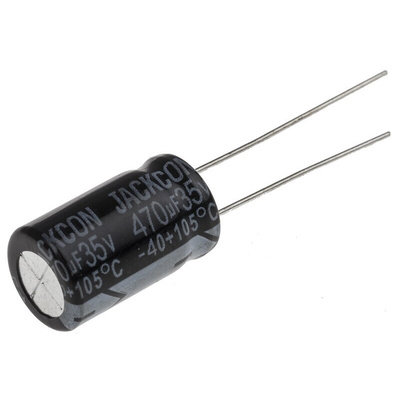 RS PRO 470μF Aluminium Electrolytic Capacitor 35V dc, Radial, Through Hole