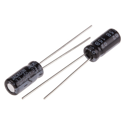 RS PRO 3.3μF Aluminium Electrolytic Capacitor 50V dc, Radial, Through Hole