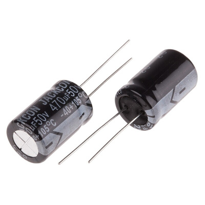 RS PRO 470μF Aluminium Electrolytic Capacitor 50V dc, Radial, Through Hole