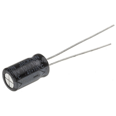 RS PRO 10μF Aluminium Electrolytic Capacitor 100V dc, Radial, Through Hole