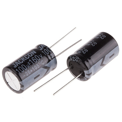 RS PRO 100μF Aluminium Electrolytic Capacitor 160V dc, Radial, Through Hole