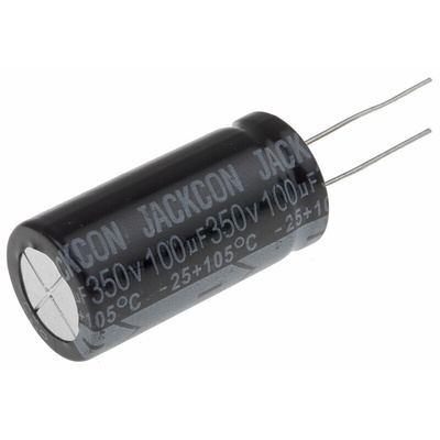 RS PRO 100μF Aluminium Electrolytic Capacitor 350V dc, Radial, Through Hole
